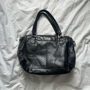 Vintage / Black Leather Handbag Bag
